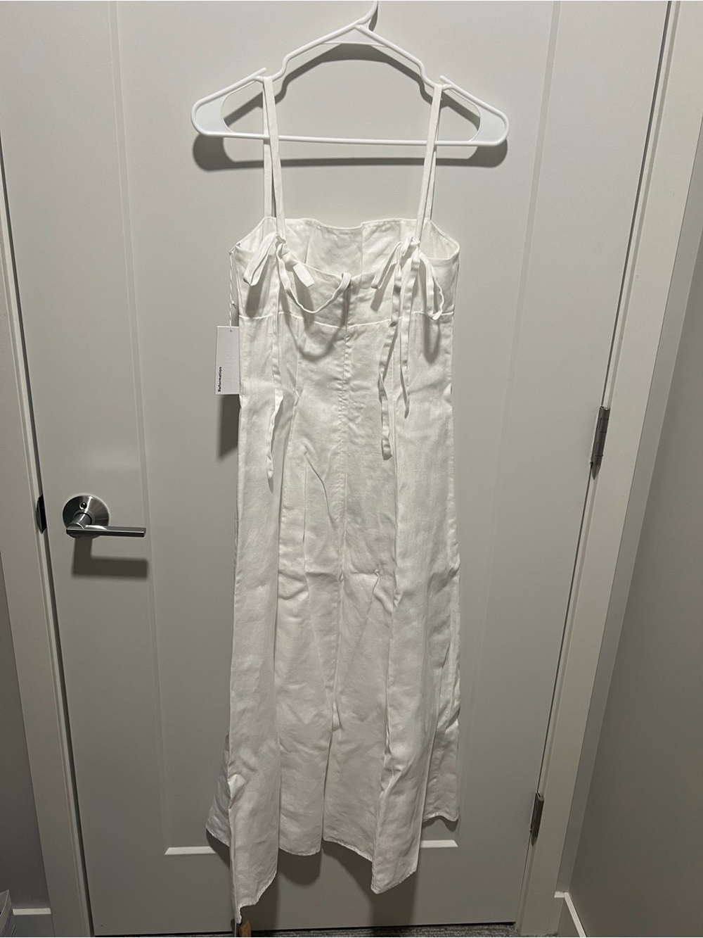 NWT Reformation Rai Linen Dress in White - Picture 5 of 8